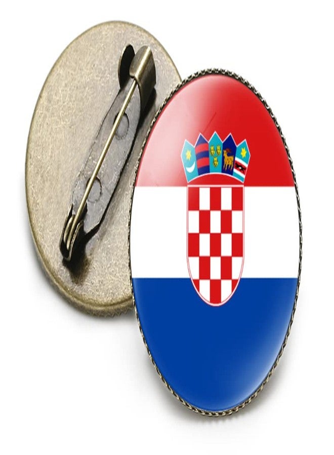 vmcoatdu Round 1 Inch Croatia Croatian Flag Pin International Travel Brooch Metal and Glass Revivalism Style Souvenir Badge for Hat Clothes Backpack - Image 5